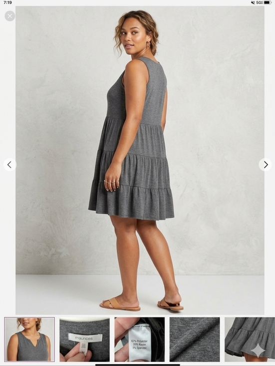 Maurices Dresses & Skirts - Maurices Sleeveless Tiered Knit Dress - Gray